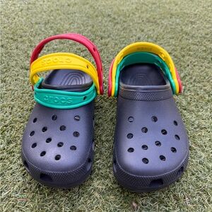 CROCS CLASSIC TRIPLE STRAP Black-Green-Yellow-Red Clog Women’s US Size 8 NIB